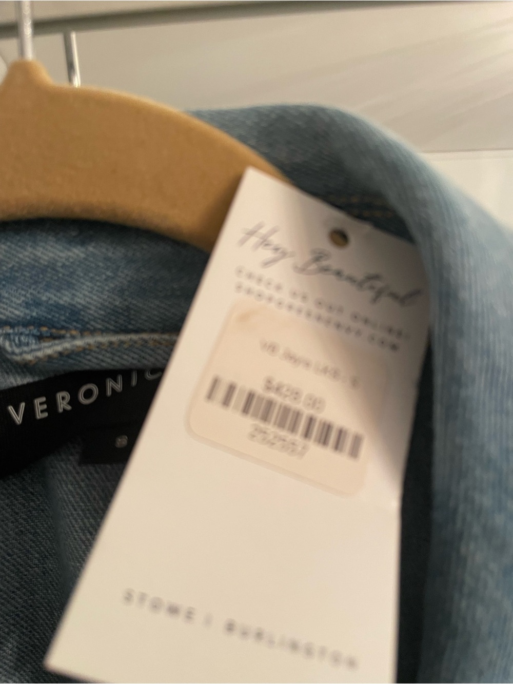 Veronica Beard Washed Light Blue Denim Jacket with Tailored Seams - Picture 5 of 5